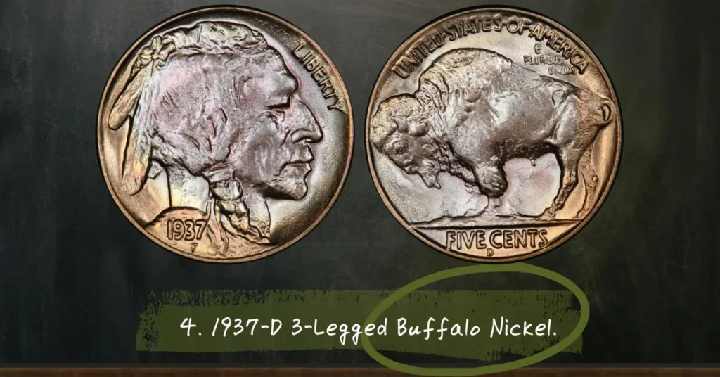 4. 1937-D 3-Legged Buffalo Nickel.